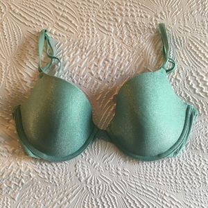 Teal Sparkly Victoria Secret Pink Bra